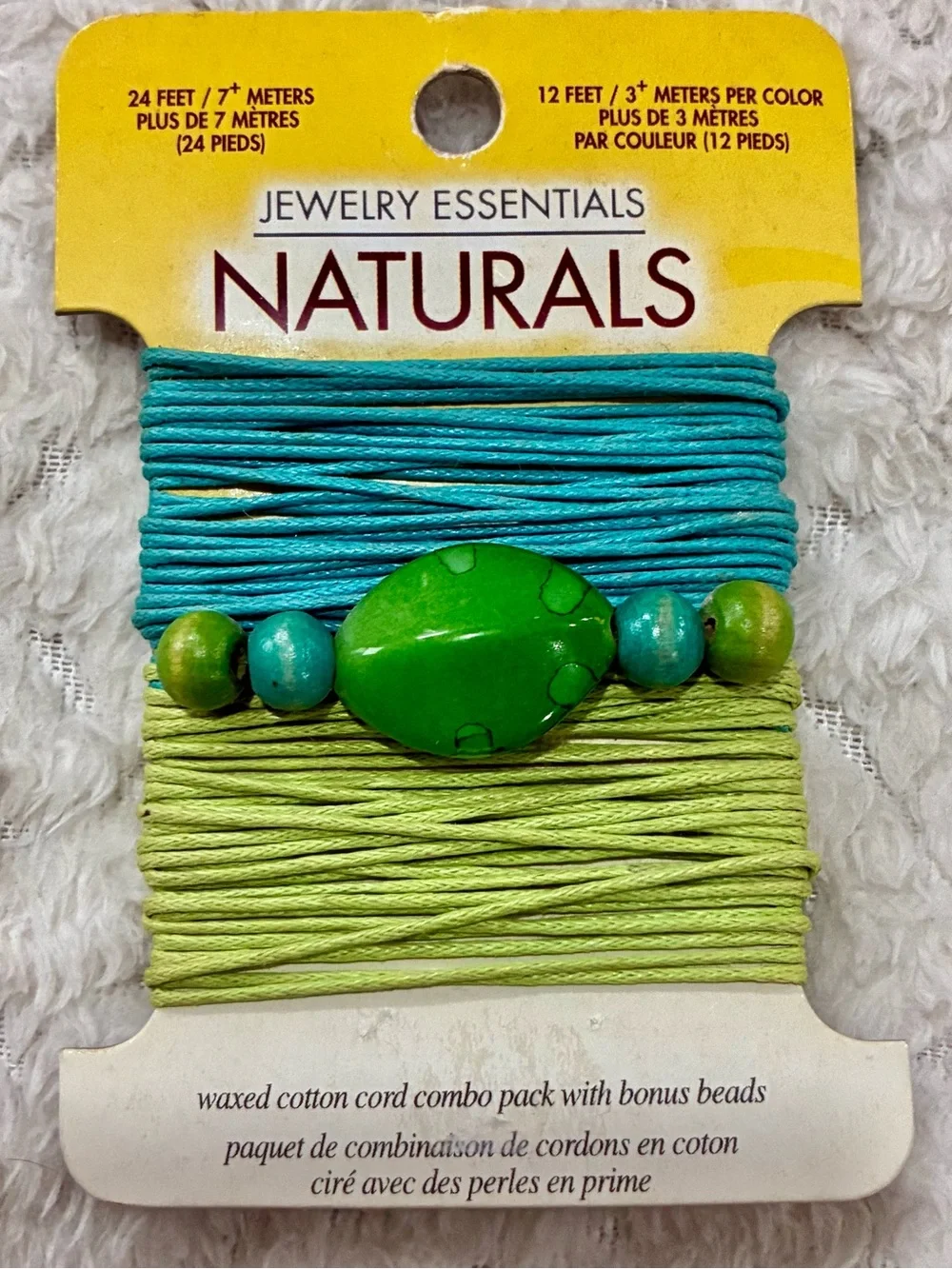 Jewelry Essentials Naturals Waxed Cotton Cord Combo Pack